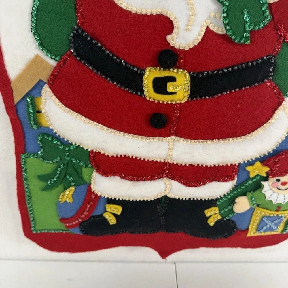 Bucilla Lovely Wall‎ Door Hanging Waving Santa Delivering Christmas Day Gifts